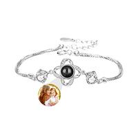 ASD Jewerly Braccialetti personalizzati con proiezione di foto e immagine all'interno del braccialetto I Love You 100 Lingue 925 Argento Sterling Diamante Gioielli Regalo per le donne