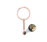 ASD Jewerly Cerchio Foto Personalizzato Portachiavi Proiezione Portachiavi Maschio, Femmina, Regalo Di Coppia Amico