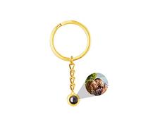 ASD Jewerly Cerchio Foto Personalizzato Portachiavi Proiezione Portachiavi Maschio, Femmina, Regalo Di Coppia Amico
