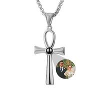 ASD Jewerly Collana Bar Personalizzata Per Donne e Uomini - Proiezione Fotografica, Immagine Personalizzata, Nome Inciso, Ti Amo in 100 Lingue - Gioielli Per Coppie/Amanti