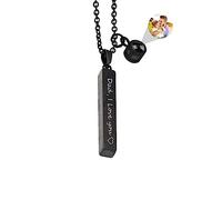 ASD Jewerly Collana Bar Personalizzata Per Le Donne Degli Uomini, Collana Di Proiezione Fotografica Collana Di Immagine Personalizzata Nome Inciso Ti Amo Collana 100 Lingue Gioielli Per Coppie/Amanti