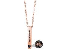 ASD Jewerly Collana Bar Personalizzata Per Le Donne Degli Uomini, Collana Di Proiezione Fotografica Collana Di Immagine Personalizzata Nome Inciso Ti Amo Collana 100 Lingue Gioielli Per Coppie/Amanti