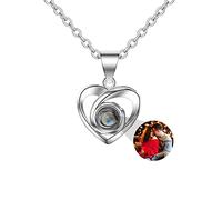 ASD Jewerly Collana personalizzata con foto personalizzata Ti amo Collana in argento con ciondolo a proiezione in oro rosa 100 lingue Regalo per mamma Donna Moglie Collana per la festa della mamma
