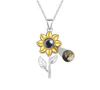 ASD Jewerly Collana Personalizzata Di Foto Di Girasole Per Le Donne, Collana Personalizzata Di Proiezione Fotografica Ti Amo Collana 100 Lingue Regalo Commemorativo Per Le Donne Mom