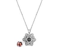 ASD Jewerly Collana Personalizzata Di Foto Di Girasole Per Le Donne, Proiezione Fotografica Ti Amo 100 Lingue Regalo Commemorativo Per Mom