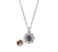 ASD Jewerly Collana Personalizzata Di Foto Di Girasole Per Le Donne, Proiezione Fotografica Ti Amo 100 Lingue Regalo Commemorativo Per Mom