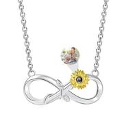 ASD Jewerly Collana Personalizzata Di Foto Di Girasole Per Le Donne, Proiezione Fotografica Ti Amo 100 Lingue Regalo Commemorativo Per Donne Mom