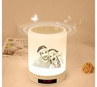 ASD Jewerly Foto personalizzata Lampada da Comodino Touch Controllo Bluetooth Altoparlante Cassa Sveglia Digitale per Camera da Letto Cafe Regalo di Natale