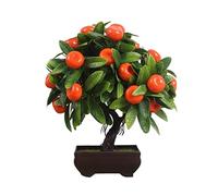 asdchZen Alberi Artificiali Piante Artificiali Bonsai Arancio Pesca Albero da Frutto in Vaso per La Decorazione della Casa Soggiorno Set di Fiori Pino Simulato, C