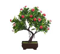 asdchZen Alberi Artificiali Piante Artificiali Bonsai Arancio Pesca Albero da Frutto in Vaso per La Decorazione della Casa Soggiorno Set di Fiori Pino Simulato, G