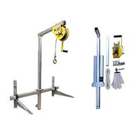 asdchZen Argano Pieghevole Laterale per Installazione di Condizionatori d'Aria, Utensili per Montaggio E Manutenzione Ad Alta Quota, Argano Pieghevole da 30 M