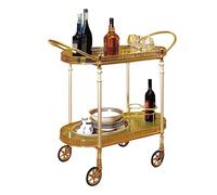 asdchZen Carrelli da Pranzo in Metallo, Carrello per Servizio di Ristorazione A 2 Livelli, capacità 300 Libbre, con Ruote, Carrello per Cibo, Carrello di Servizio, per Cucine, Ristoranti, Colore Oro