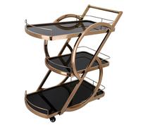 asdchZen Carrello A 3 Ripiani con Ripiani in Vetro Temperato, Carrello da Cucina su Ruote per Bar di Casa, Carrello Multiuso per Riporre E Servire in Cucina