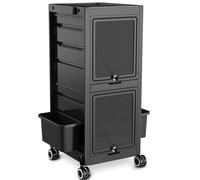 asdchZen Carrello con Ruote, Carrello da Salone Premium con Serratura, 6 Cassetti, 2 Secchi, Carrello Versatile per Servizi di Parrucchiere