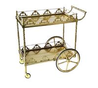 asdchZen Carrello da Cucina con Ruote, Carrello in Acciaio Inox A 2 Ripiani, Carrello di Servizio per Ristoranti con Ruote Bloccabili, Carrello Multiuso per Hotel, Soggiorno, Vagone Ristorante 1,2