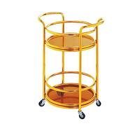 asdchZen Carrello da Pranzo Carrello Mobile per Torte E Vini Carrello da Bar per Ristoranti Carrello Portaoggetti Carrello per Bevande Oro, Oro