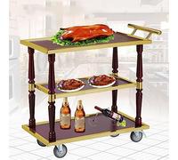 asdchZen Carrello di Servizio in Acciaio Inossidabile, Cucina, Hotel, Ristorante, Salone di Bellezza, Carrello di Servizio Commerciale per La Casa, Portabottiglie, Scaffale Mobile A 4 Ruote B, A