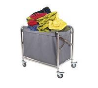 asdchZen Carrello Industriale per Lavanderia - Carrello Robusto per Hotel, Scuole E Uffici - Strumento Ideale per Le Pulizie, di Grande capacità, Grigio - 90X60X88 Cm