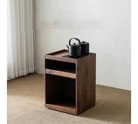 asdchZen Carrello Mid-Century, Carrello Mobile A 2 Ripiani con Braccioli, Carrelli in bambù con Contenitore, Tavolino Laterale con Ruote Universali E Display A 360° per Casa, Hotel E Ufficio D,N