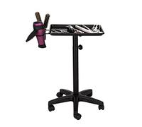 asdchZen Carrello Mobile per Salone Medico in Lega di Alluminio con Ruote, per Servizio di Tintura dei Capelli, con Portaoggetti, Stazione di Supporto per Servizio di Tintura dei Capelli, Nero B