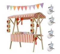 asdchZen Carrello Mobile Pieghevole con Tettoia Decorativa, Ideale per Mercati All'Aperto E Centri Commerciali, Arancione, 150X60X200 Cm