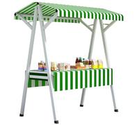 asdchZen Carrello per La Vendita di Cibo Portatile con Ruote, Bancarella Pieghevole per Hot Dog, Gelati, Caramelle E Dessert, Ideale per Bancarelle All'Aperto, Verde, Lunghezza 59 Pollici