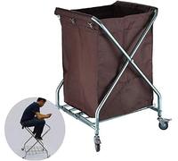 asdchZen Carrello per Lavanderia, Carrello per Lavanderia Commerciale, con Ruote, Carrello Pieghevole per Servizi Commerciali, Marrone, Taglia Unica, Marrone, Taglia Unica