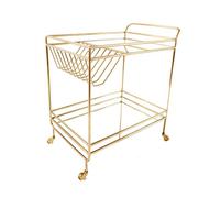 asdchZen Carrello Portabottiglie Multifunzionale per Uso Domestico, in Ferro Battuto, A 2 Ripiani