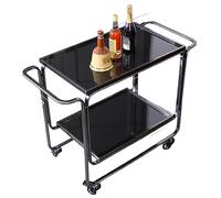 asdchZen Carrello Portavivande in Acciaio Inossidabile da 15 Stili, Ripiano per Auto con Ruote per Servire A 2/3 Livelli con Maniglia, Carrello con Ruote Bloccabili, per Cucina, Ristorante 2,8