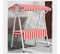 asdchZen Chiosco Mobile Portatile con Ruote E Tenda da Sole per Cibo da Strada, Eventi E Vendita al Mercato, Rosso, Lunghezza 1,5 M