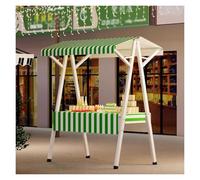 asdchZen Chiosco Mobile Portatile con Ruote E Tendalino per Cibo da Strada, Eventi E Vendita al Mercato, Verde, Lunghezza 1,5 M