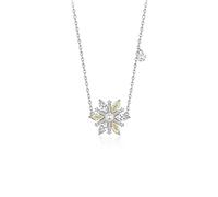 asdchZen Collana in argento 925 con ciondolo a forma di fiore, dolce temperamento, collana per clavicola, regalo di compleanno per fidanzata e donna