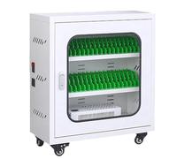 asdchZen Mobiletto di Ricarica Mobile con Ruote Universali, Carrello Ricaricabile Tramite USB per Aule Scolastiche, Organizer per Telefoni Cellulari da 12 A 60 Slot