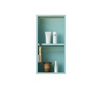 asdchZen Nicchia da Parete per Doccia in Acciaio Inox, A Doppio/Tre Ripiani, Flessibile, da Incasso, per Doccia E WC, da Parete, per Riporre Oggetti in Bagno, Verde, 30X60 Cm/11,8X23,6 Pollici