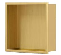 asdchZen Nicchia Doccia in Acciaio Inox 304 da Incasso, Organizer da Parete per Bagno Hotel, Portaoggetti da Incasso per La Casa, Mobiletto da Parete Integrato, Oro, 320X320X125 Mm