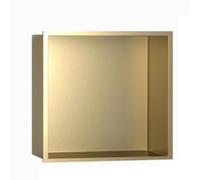 asdchZen Nicchia per Doccia con Ripiano Singolo da 12,6" X 12,6", in Acciaio Inox, da Inserire nella Parete per La Decorazione del Bagno, Resistente all'Usura E Ai Graffi, Color Oro.