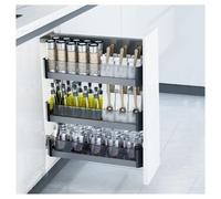 asdchZen Scaffale portaoggetti estraibile per armadietto, altezza regolabile dello strato, organizer per armadio con partizioni, per cucina, dispensa, bagno, 264 x 480 x 3 livelli