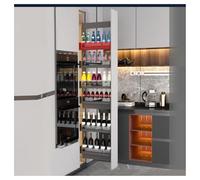 asdchZen Scaffale portaoggetti estraibile per armadietto, altezza regolabile dello strato, organizer per armadio con partizioni, per cucina, dispensa, bagno, 164 x 480 x 5 livelli