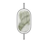 asdchZen Specchio con Illuminazione A LED, Specchio da Soffitto, Specchio Ovale Galleggiante per Il Bagno, Adatto per Casa O Hotel, Specchio in Vetro Decorativo Minimalista, Oro, 50X80 Cm