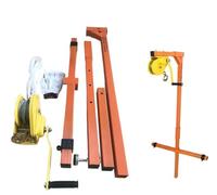 asdchZen Strumento di Sollevamento Specializzato per unità Esterna di Condizionamento dell'Aria, Staffa Portatile + Argano Manuale, Staffa da 3 CV + Argano da 20 M