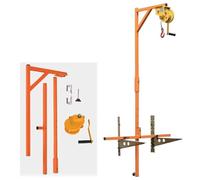 asdchZen Supporto di Sollevamento per unità Esterna di Condizionamento dell'Aria + Argano Manuale, Attrezzo Specializzato per Sollevamento per 3 HP / 5 HP, Ripiano 3 HP + Argano Autobloccante 3