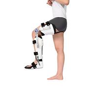 asdchZen Tutore di Supporto per Ginocchio E Piede con Cerniera Rom, Ortesi di Supporto per Ginocchio Regolabile, Protettore Immobilizzatore, Stecca per Abduzione del Ginocchio, Fissa, Sinistra