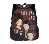 ASDCTYTKO Gentleman Jack 2 Borse per la scuola per ragazze adolescenti Borse da viaggio per laptop Suranne Jones Sophie Rundle Fanart Programma TV Anne Lister Ann