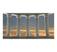 ASDCXZ Fondale fotografico in vinile con colonne in marmo greco, 2,7 x 1,8 m, architettura impero romano, civiltà, cultura, antiche rovine del tempio, sfondo fotografico in vinile per edifici storici