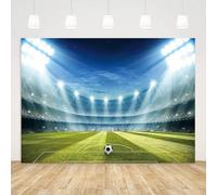 ASDCXZ Sfondo da Calcio 2.2x1.5m, Super Ciotola Campo da Calcio Spettatore Riflettore Sfondo Fotografico Vinile Bambini Baby Shower Compleanno Tema Sportivo Decorazioni per Feste Studio Puntelli