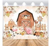 ASDCXZ Sfondo da fattoria, 2,2 x 1,5 m, stile boho, fattoria, marrone, fienile occidentale, sfondo per foto in vinile, decorazione per feste di compleanno