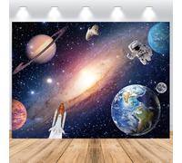 ASDCXZ Sfondo Dello Spazio 2.2x1.5m, Universo Spazio Esterno Terra Pianeta Galassia Notte Stelle sfondo fotografico Bambini Compleanno Baby Shower Spazio Tema Festa Decorazione Studio Puntelli