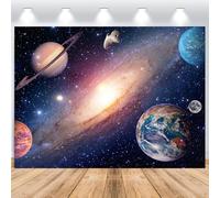 ASDCXZ Sfondo Dello Spazio 2.5x1.8m, Terra Pianeta Universo Spazio Esterno Galassia Notte Stelle sfondo fotografico Bambini Compleanno Baby Shower Spazio Tema Festa Decorazione Studio Puntelli