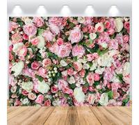 ASDCXZ Sfondo di Parete Fiori 3x2.5m, Primavera Natura 3D Rosa Floreale Parete Fotografico Sfondo per Neonato Baby Shower Compleanno Matrimonio Bridal Shower Festa Decorazione Studio Props