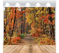ASDCXZ Sfondo Fotografico Autunno 1.5x1m, Foglie d'acero Natura Paesaggio Montagna Strada Autunno Forestaa Tema Sfondo Fotografia per Ringraziamento Festa Decorazioni Striscione Studio Attrezzi